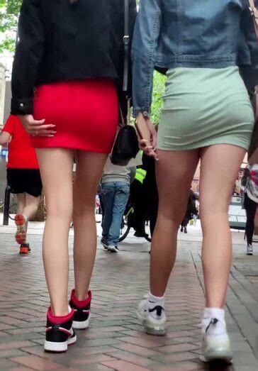 Two Skinny Girls In Short Skirts Candid Best