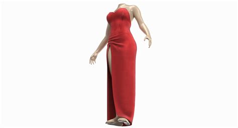 Red Sexy Dress 3d Model 29 Obj Fbx Max Free3d