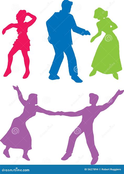 The Twist Dancers On White Vector Illustration