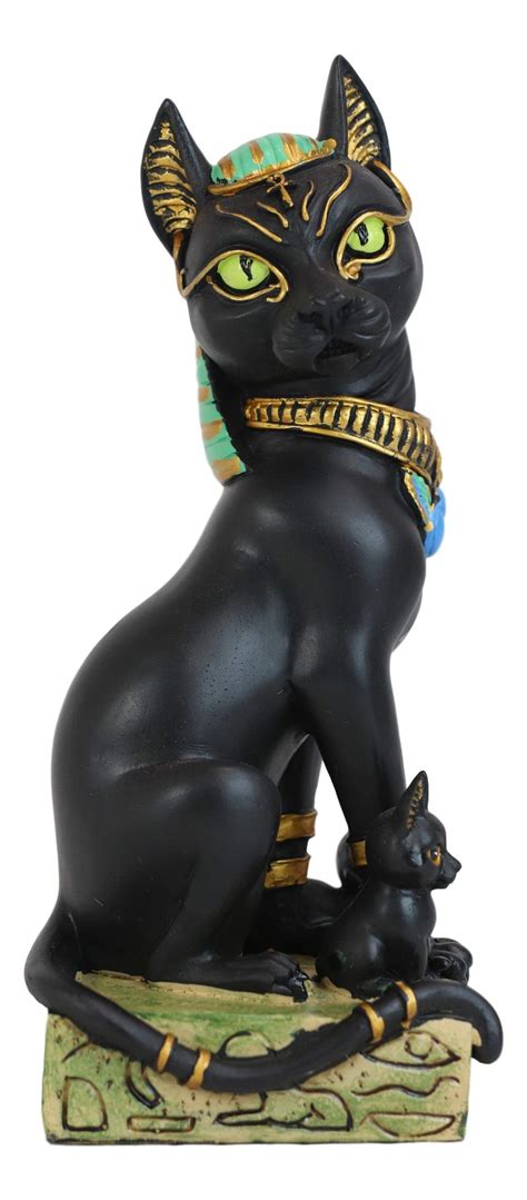 Buy Ebros Ancient Egyptian Goddess Sitting Cat Bastet Mother With Kittens Statue In Vivid Colors