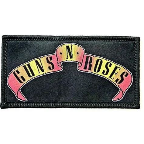 OFFICIAL LICENSED Guns N Roses Scroll Logo Sew On Patch Rock Slash