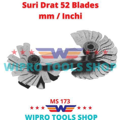 Jual Alat Ukur Sisir Ulir Mall Drat Suri Drat 52 Blade Mminch Ms173