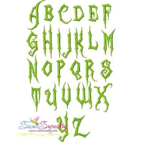 Halloween Scary Embroidery Font Set
