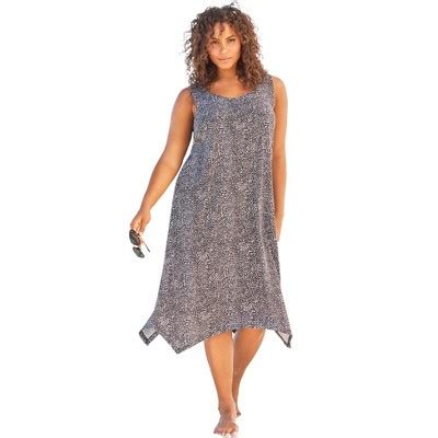 Swim Women S Plus Size Sharktail Beach Cover Up Black Target