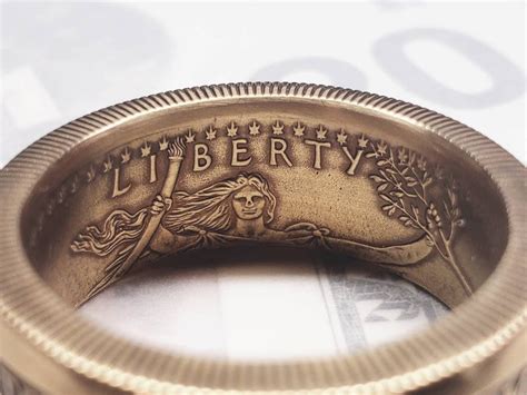 One Ounce American Gold Eagle Coin Ring 22k Gold Wearable Etsy