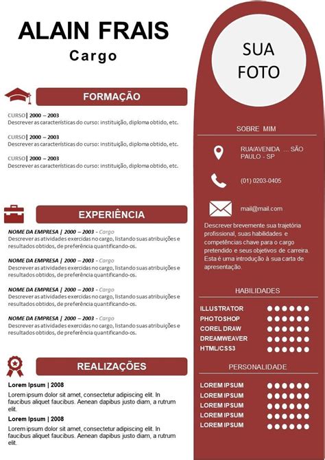 The plural of curriculum vitae, in latin, is formed following latin rules of grammar as curricula vitae, and is used along with curricula vitarum,5 each. Curriculum Vitae - Personalizado, Profissional 06 Modelos ...