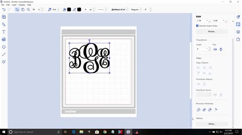 How To Create A Monogram Using Brother Canvas Workspace Brother Scan
