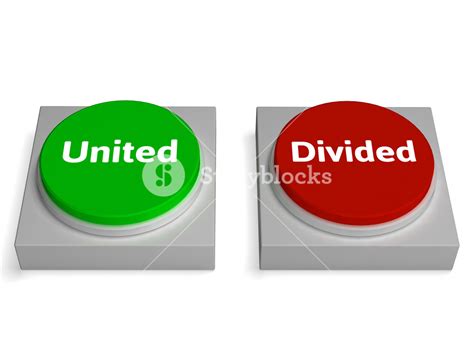 United Divided Buttons Show Unite Or Divide Royalty Free Stock Image
