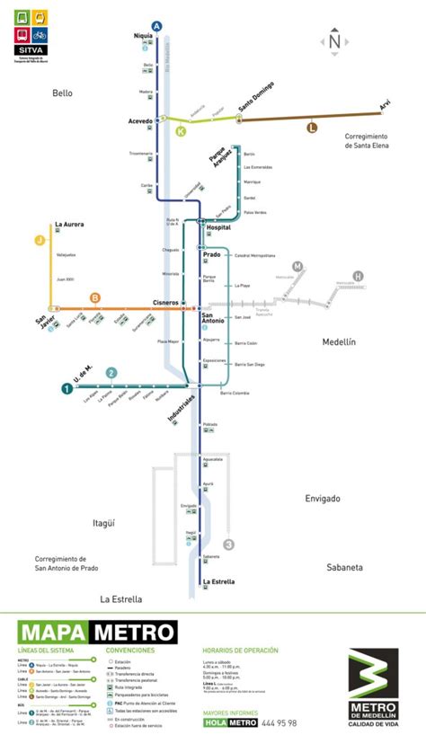 Transit Maps Submission Official Map Metro De Medellin Colombia 2014
