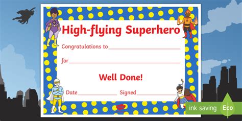 Highflying Hero Award Certificate Teacher Made