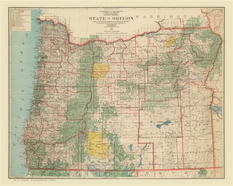 Oregon 1922 National Forests State Map Old Map Reprint Etsy Uk