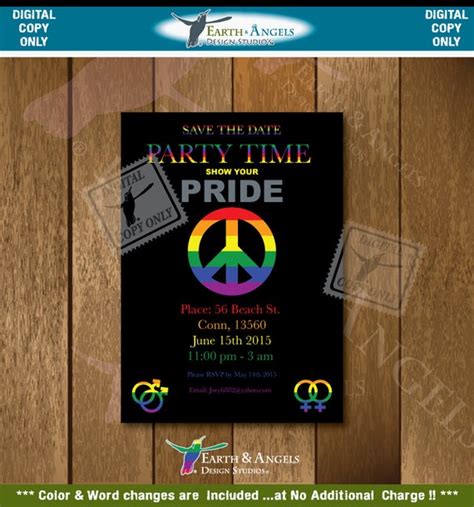 Items Similar To Gay Pride Party Invitation Card Birthday Party Invitation Card 5x7x On Etsy
