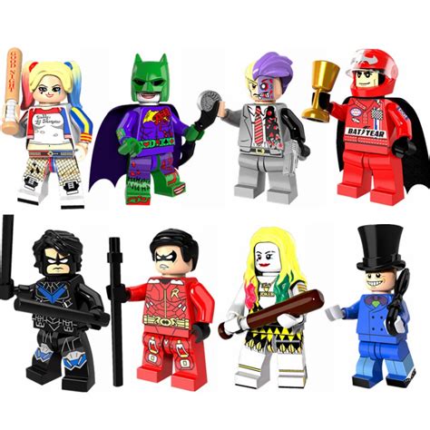 batman movie minifigures harley quinn robin two face dc super heroes building blocks toys