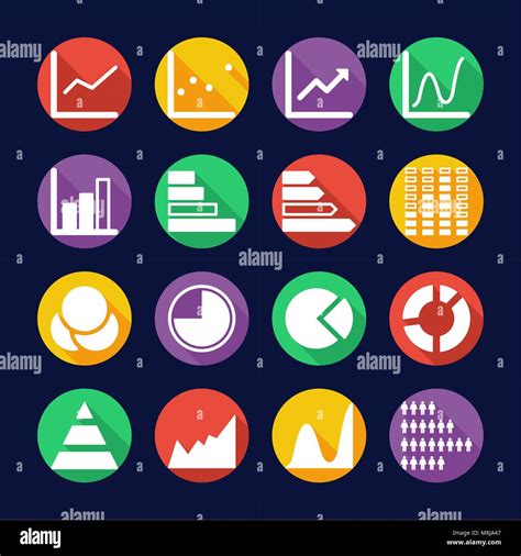 Charts Icons Flat Design Circle Stock Vector Image And Art Alamy