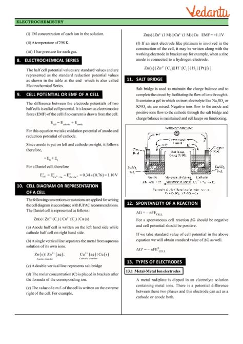 Electrochemistry Class 12 Notes Cbse Chemistry Chapter 3 Free Pdf