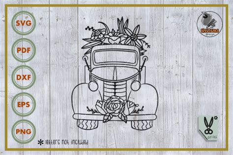 Truck Truck With Flower Cut File Svg