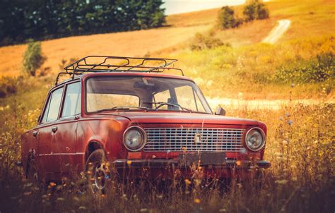 Red Car Nature Vintage Lada Wallpapers Hd Desktop And Mobile