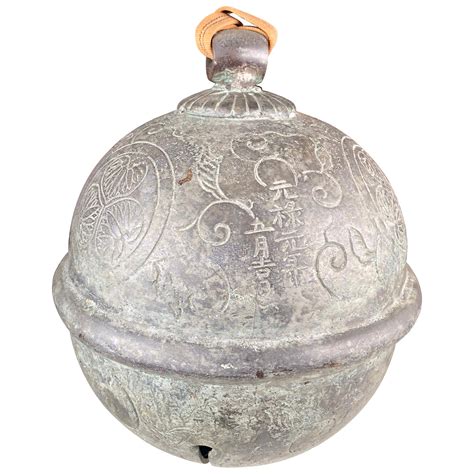 Japanese Big Bold Antique Shinto Suzu Temple Bell Rare Find And Signed At 1stdibs