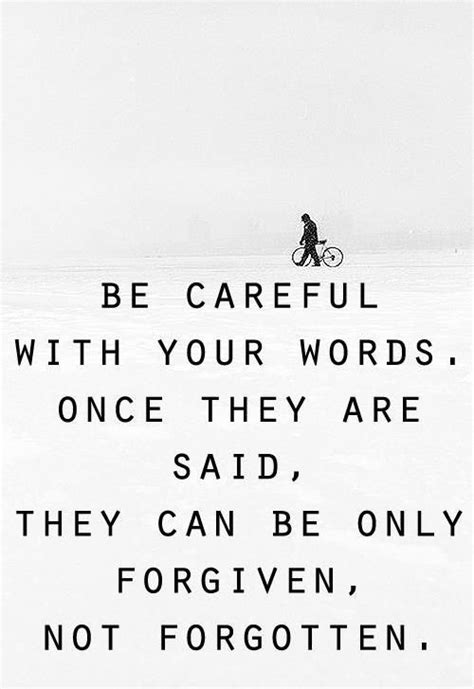 Be Careful With Your Words Once They Are Said They Can Only Be