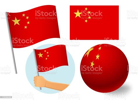 China Flag Icon Set Stock Illustration Download Image Now China