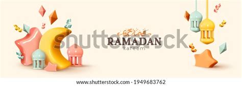 Ramadan Kareem Horizontal Banner Template Header Stock Vector Royalty