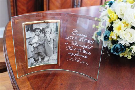 Engraved Glass Photo Frame Personalized Wedding T