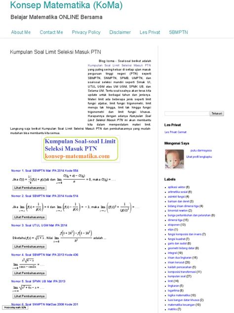 Aug 05, 2012 · ada 2 metode menghitung volume benda putar dengan menggunakan integral, yaitu: Kumpulan Soal Limit Seleksi Masuk PTN - Konsep Matematika ...