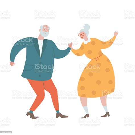 Old Couple Dancing Funny Dancing Dance Class For Elderly Isolated Hand