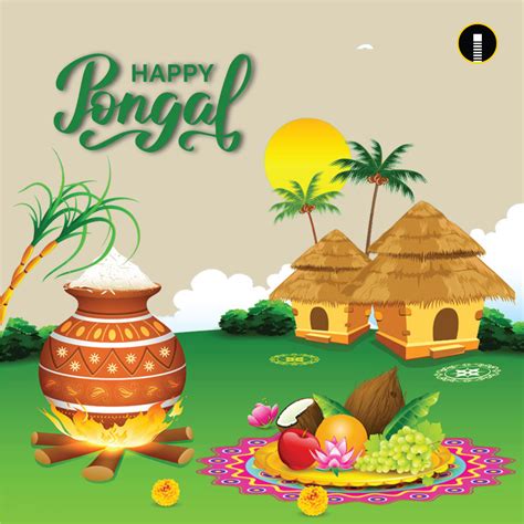 Happy Pongal Holiday Harvest Festival Of Tamil Nadu South India