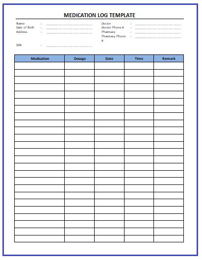 Instantly download sheet templates, samples & examples in. Medication Log Templates | 8+ Free Printable & Editable MS Word Formats, Samples, Examples, Forms