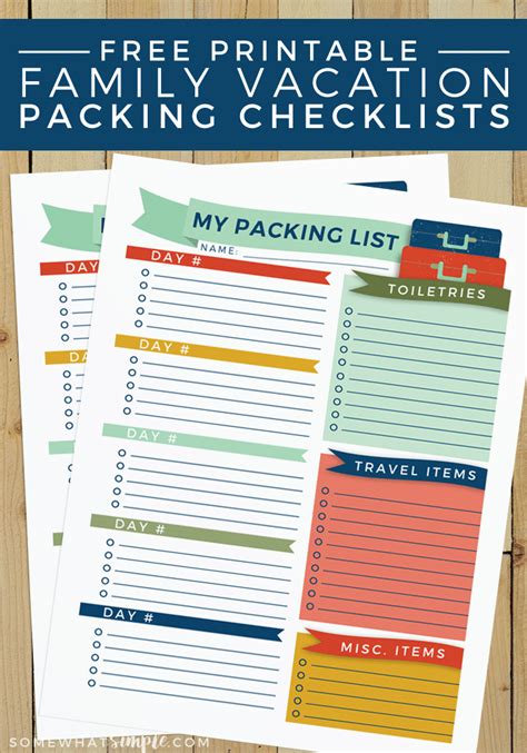 Crazylou The Ultimate Vacation Packing List Rv Checklists 6 Printable
