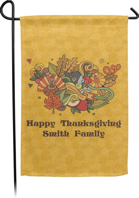 Happy Thanksgiving Double Sided Garden Flag With Pole Personalized