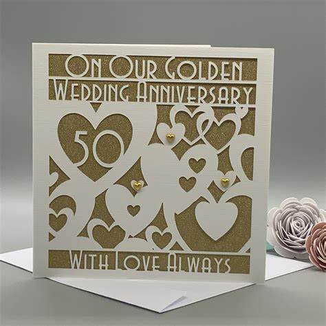 Handmade Our Golden Wedding Anniversary Card Husband Or Etsy Uk