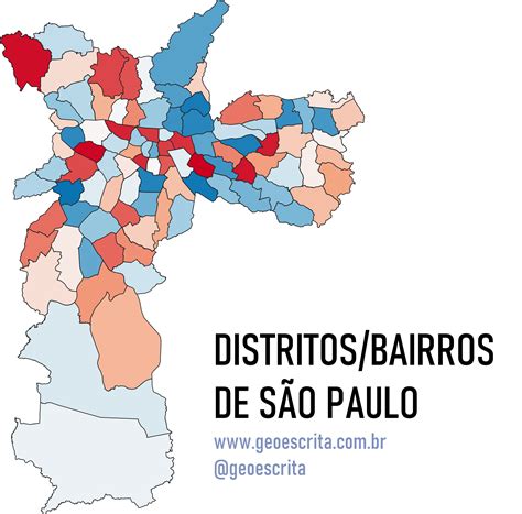 Bairros Distritos de São Paulo Mapa Editável para PowerPoint IGOR