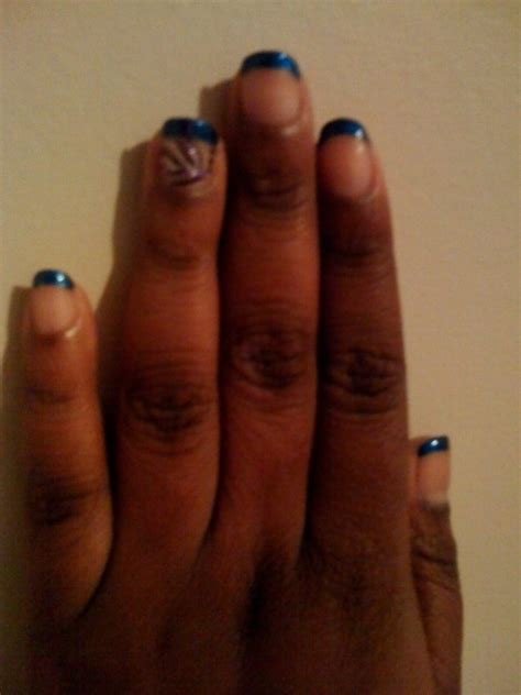 Royal Blue French Manicurebut The Design Is Really Nice My Phone