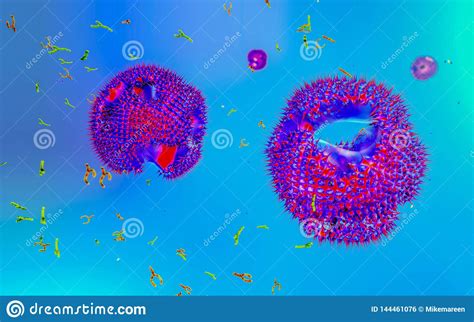 Viruses And Bacteria Vision Of Viral Bacterial Infection Stock