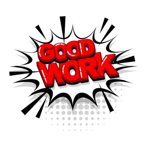Premium Vector Good Work Comic Red Text Collection Sound Effects Pop