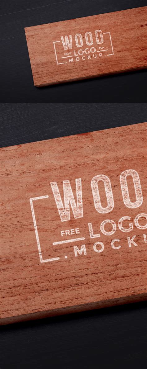 Wood Logo Mockup Psd Graphicsfuel