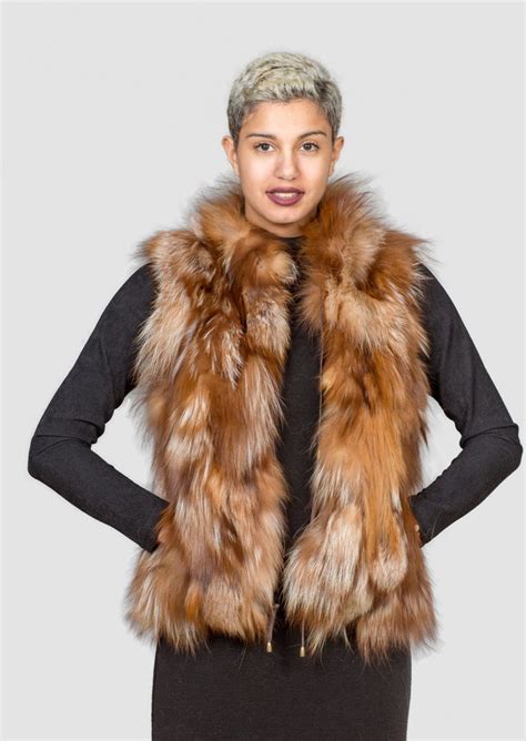 Real Fox Fur Vest Short Vest Woman Cropped Fox Fur Cloth Etsy