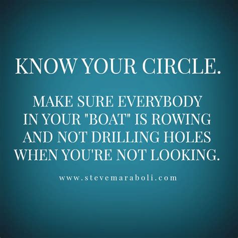 Know Your Circle Make Sure Everybody In Your Boat Is Rowing And
