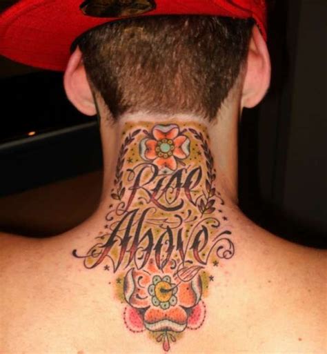 Rise Above Neck Tattoo 20 Crazy Neck Tattoos Best Neck Tattoos Love