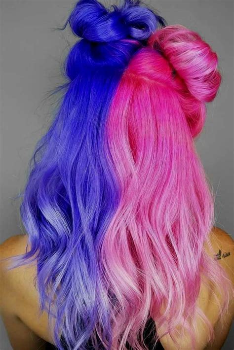 Colorful hair ideas that are so cool. 100+ Best Hairstyles for 2020 | Half, half hair, Two color ...