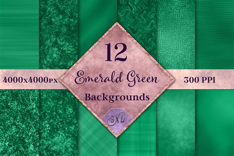 Emerald Green Backgrounds 12 Image Textures Set