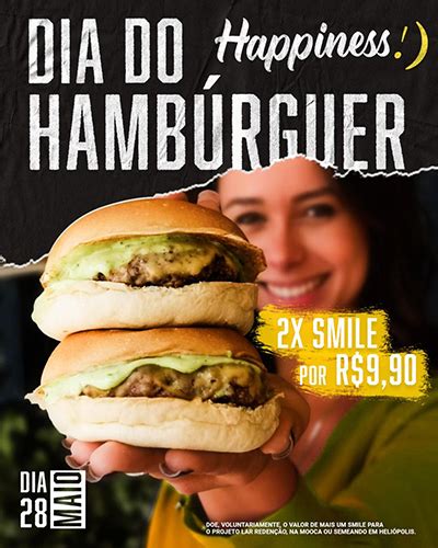 Dia do hambúrguer Happiness cria ação de doação voluntária para ONGs