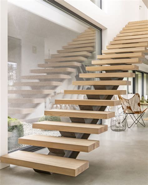 Floating Stair Treads Wood Stair Treads Stairs Design Floating Stairs