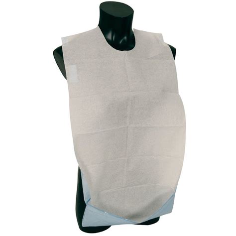 Pk100 X Disposable Adult Bibs With Crumb Tray Self Adhesive Clothing
