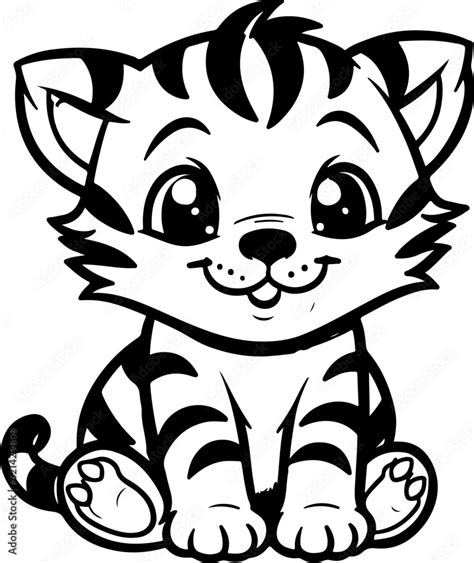Grafika Wektorowa Stock Baby Tiger Svg Cute Tiger Svg Tiger Cub Svg