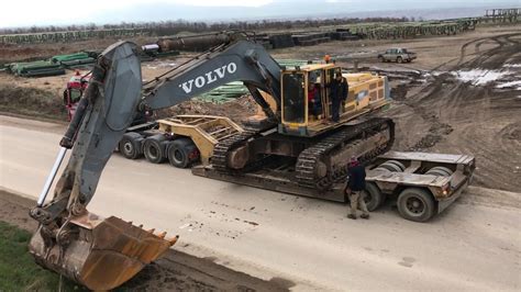 Loading And Transporting By Side The Volvo Ec650 Excavator Fasoulas