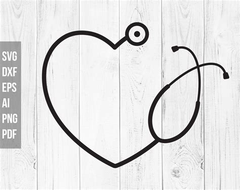 Stethoscope Svg Stethoscope Heart Svg Heart Monogram Etsy