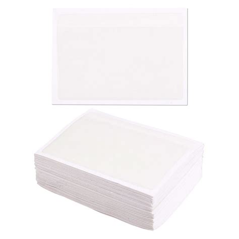 100 Pack Self Adhesive Index Card Pockets With Top Open For Loading